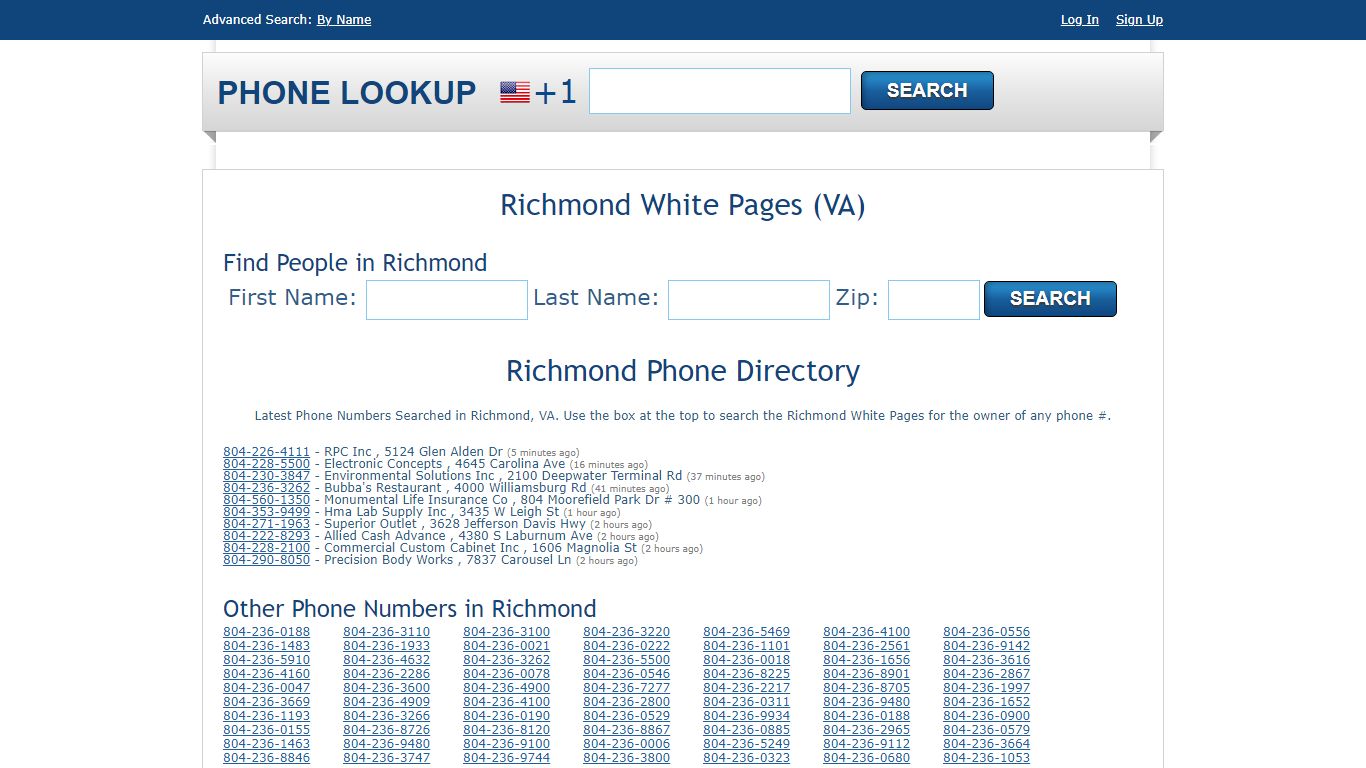 Richmond White Pages - Richmond Phone Directory Lookup